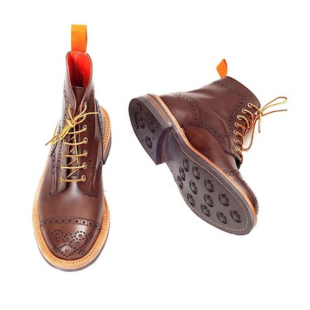 TRICKER\'S Scarpa traforata con lacci, alta marrone