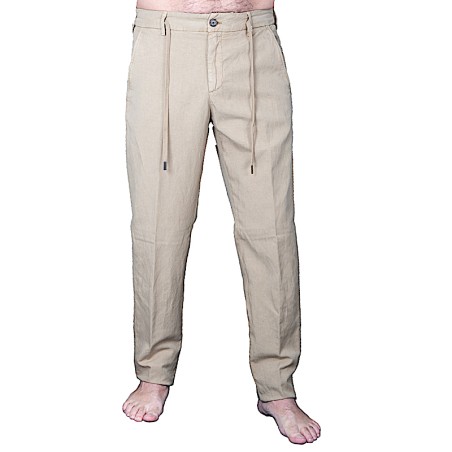 MYTHS pantaloni lino con laccio art. 23MW12L 80 col.sabbia