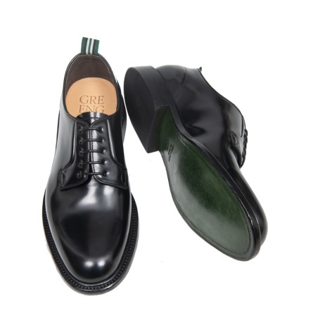 GREEN GEORGE Derby f.do cuoio nero ART. 3029 POLISHED NERO WASH