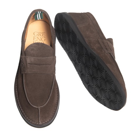 GREEN GEORGE Mocassino scamosciato ciabatta f.do gomma  marrone ART.1013 LIGHT375
