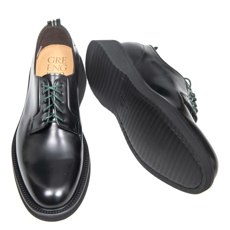 GREEN GEORGE scarpa allacciata pelle toro  ART. 2022  POLISHED 00 NERO