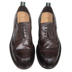 GREEN GEORGE Derby puntina, invecchiata f.do cuoio col. marrone  ART.6012 MAREMMA 432 WASH