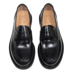 GREEN GEORGE Mocassino f.do  cuoio nero ART.7054  POLISHED NERO WASH