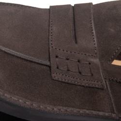 GREEN GEORGE Mocassino scamosciato ciabatta f.do gomma  marrone ART.1013 LIGHT375