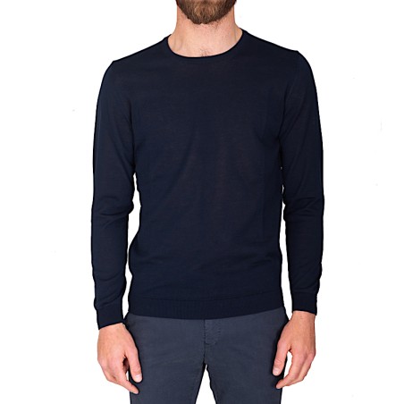 BELLWOOD maglia M/L girocollo cotone crepe blu 0315c0001 col. blu